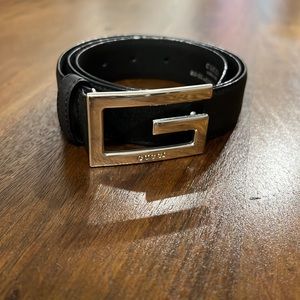 Authentic Gucci black leather belt. Size 80. Silver hardware
